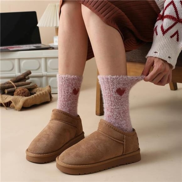 New 5 Pairs Fuzzy Soft Cozy Comfortable Socks for Women, Casual Sleep Comfy Sock - Picture 4 of 6